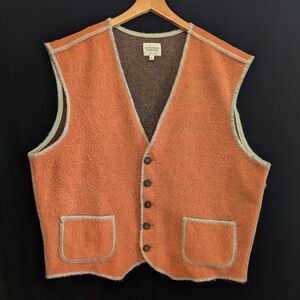 Vintage 1980s BENETTON Wool Vest, Mens' Large Chest:48" UNISEX OVERSIZED